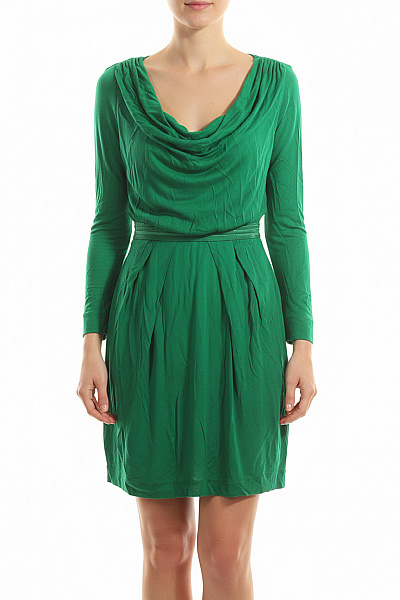 MANGO Tričkové  Šaty Zelené Vel.  S