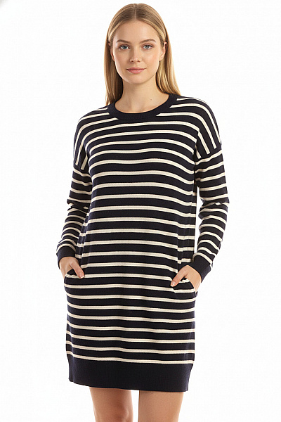 Hobbs  Šaty Pletené Merino Modré Vel.  38