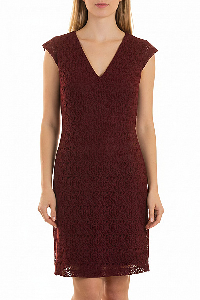MANGO  Šaty S Krajkou Vínová Vel. M