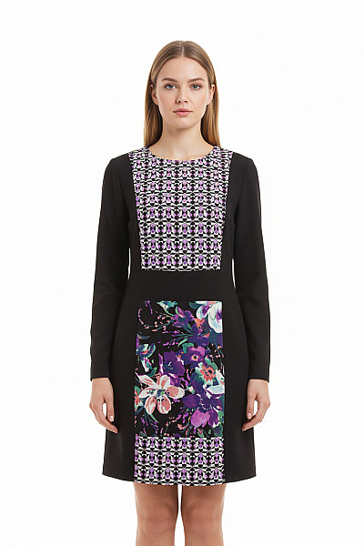 Sportmax  Šaty S Květinovým Potiskem Černé Second Hand