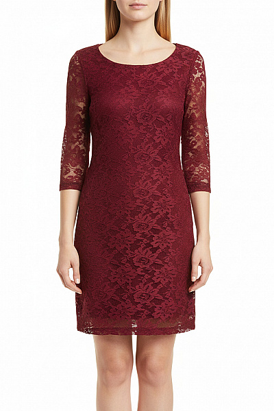 Esprit  Šaty S Krajkou Vínová Second Hand Vel. XS