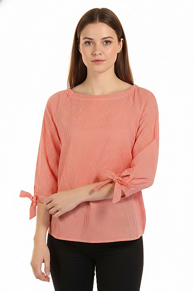 Vzorovaná  Halenka Červená Second Hand Vel. 40