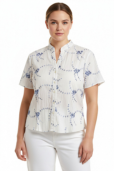 Vzorovaná Dámská Košile Bílá M&Co