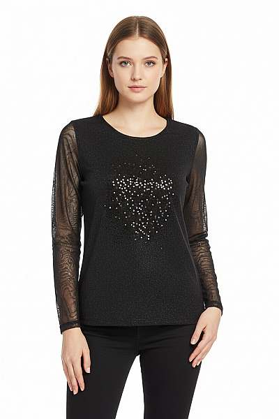 COMMA Společenská  Halenka Černá Second hand Vel. 38