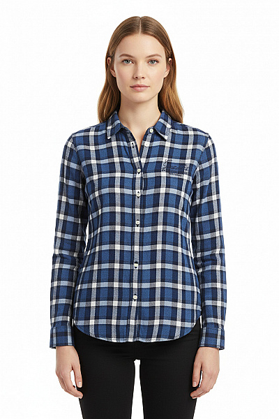 Kostkovaná Dámská Košile Modrá GAASTRA Vel. XS