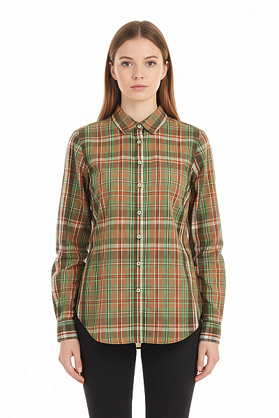 TOMMY HILFIGER Kostkovaná Dámská Košile Zelená