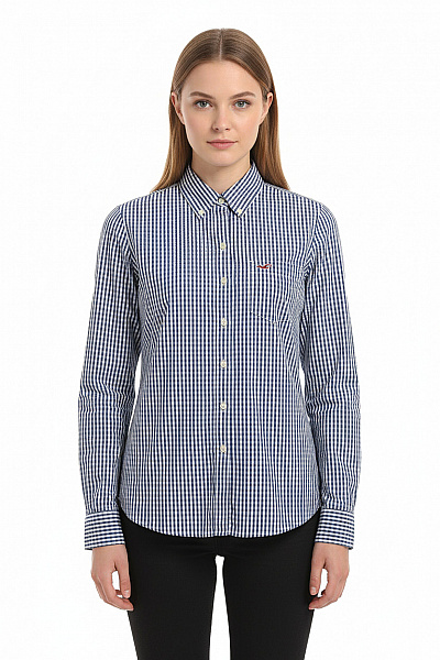 Kostkovaná Dámská Košile Modrá Hollister Second Hand Vel. L