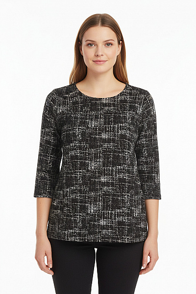 Vzorovaná  Halenka Černobílá Cartoon Second Hand Vel. 36