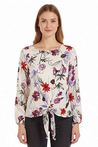 Vzorovaná  Halenka Bílá MANGO Vel. S