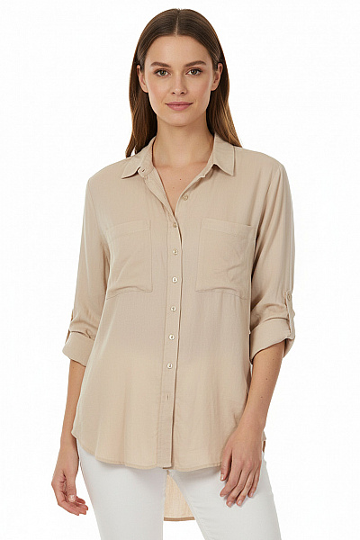 MANGO Společenská Dámská Košile Béžová Second Hand Vel. S