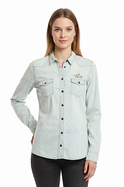 Riflová Dámská Košile Modrá GAASTRA