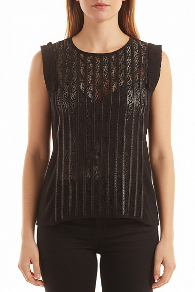 Pinko Vzorovaná  Halenka Černá Second Hand Vel. 42