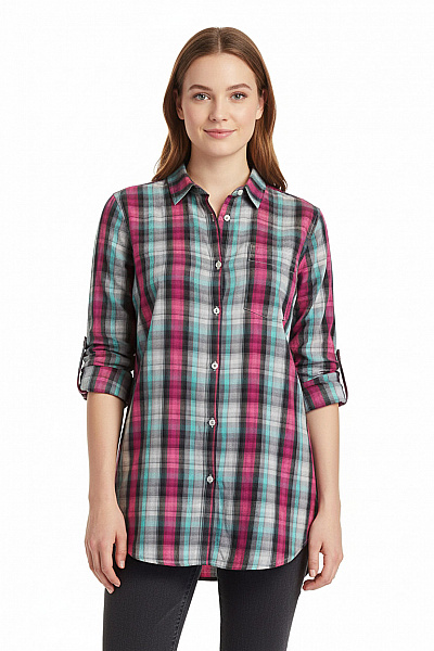 Kostkovaná Dámská Košile Barevná Donna Karan Vel. S