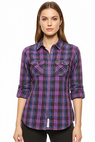 Dámská Košile Fialová SUPERDRY Second Hand Vel. M