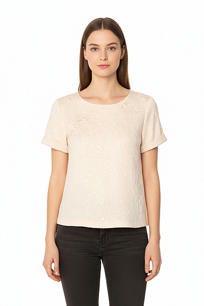 SELECTED Vzorovaná  Halenka Béžová