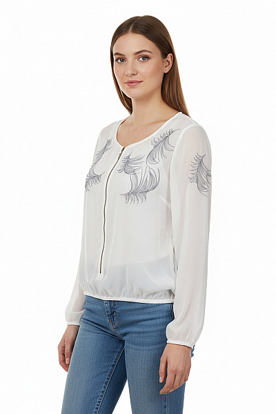 Vzorovaná  Halenka Bílá SELECTED Vel. 36