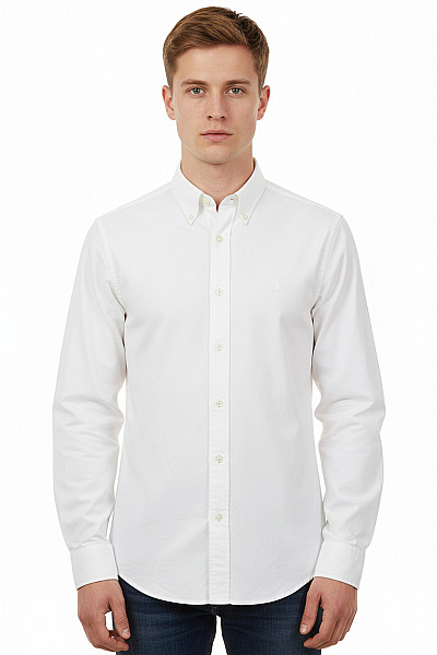 GANT Pánské Bavlněné Košile S Dlouhým Rukávem Bílé Elegantní Business Regular Fit Velikost S