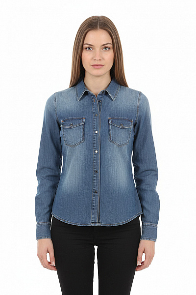 Abercrombie&Fitch Riflová Dámská Košile Modrá Vel. S