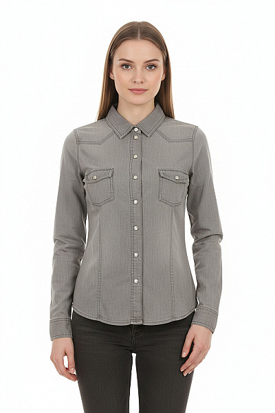 Next Riflová Dámská Košile Šedá