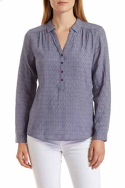 SAINT TROPEZ Vzorovaná  Halenka Modrá Vel. M