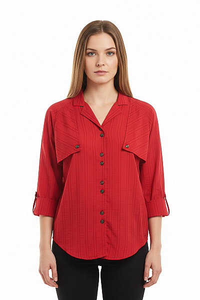Společenská Dámská Košile Červená SET