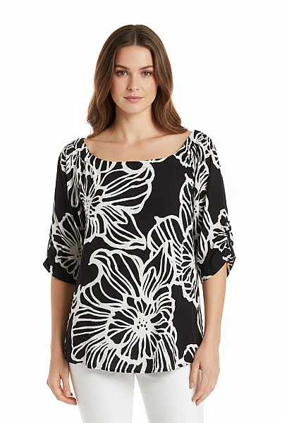 Vzorovaná  Halenka Černobílá S.OLIVER Vel. 42