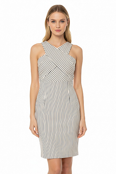 Pouzdrové šaty  Šaty Černobílé MANGO Second Hand Vel. S