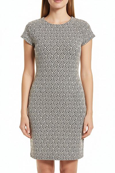  Šaty Pletené Černobílé MANGO Vel. M