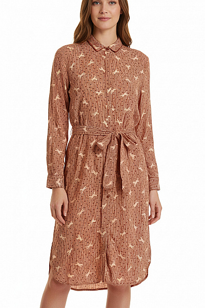 SAINT TROPEZ Košilové  Šaty Hnědé Vel. M