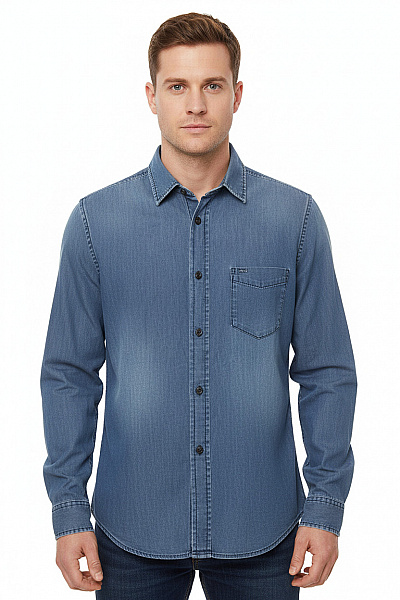DIESEL Riflová Pánská Košile Modrá Vel. L