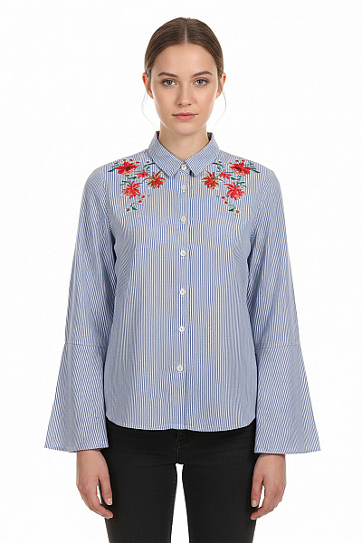 Vzorovaná Dámská Košile Modrá Vel. 38