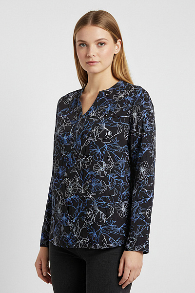 CECIL Vzorovaná  Halenka Modrá Second Hand Vel. M