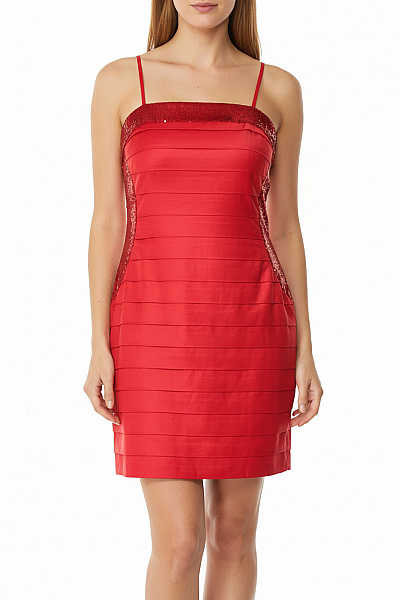 Elisabetta Franchi  Šaty S Ozdobami Červené Vel. M