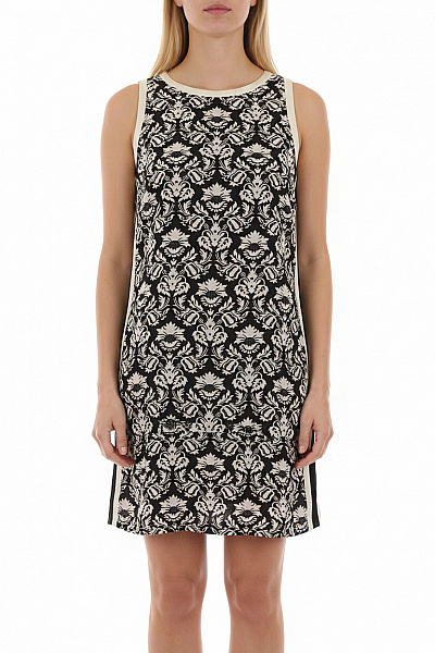  Šaty S Květinovým Potiskem Lněné Černobílé Vel. 38