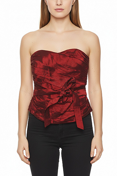 Topshop Společenská  Halenka Červená Second Hand Vel. 38