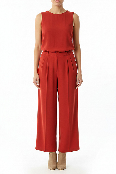 Dámské Kalhoty Rovné Červené Vel. 42