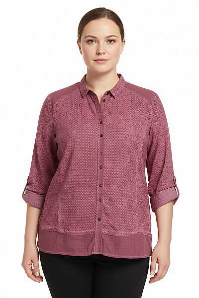 Vzorovaná Dámská Košile Růžová CECIL Vel. XL