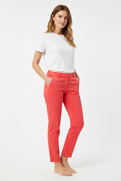 Dámské Chino Kalhoty Červené MANGO Vel. 36