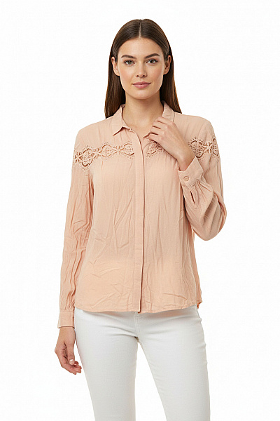 Společenská Dámská Košile Růžová VILA Second Hand Vel. M