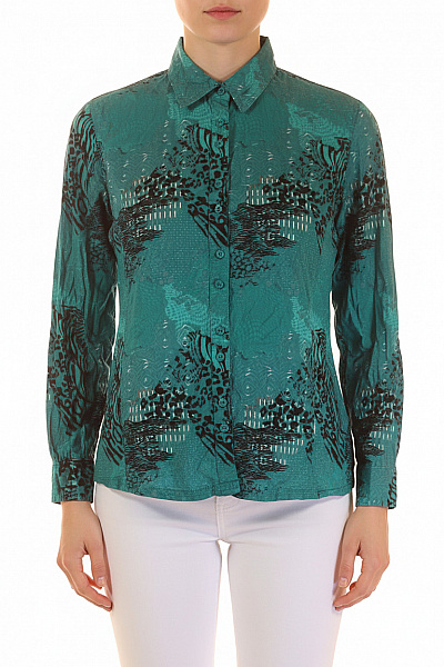 Vzorovaná Dámská Košile Zelená CECIL Second Hand Vel. L
