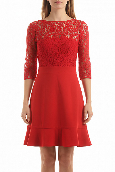  Šaty S Krajkou Červené LIU JO Vel. 38