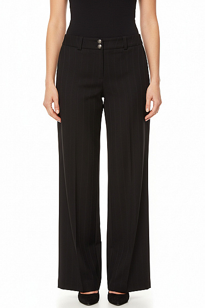 PATRIZIA  PEPE Dámské Kalhoty Rovné Černé Second Hand Vel. 44