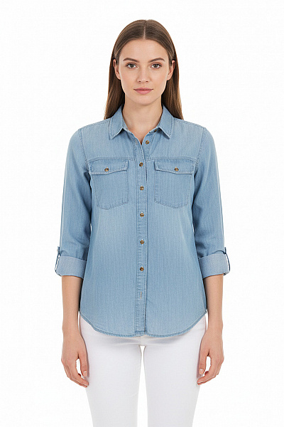 SPRINGFIELD Riflová Dámská Košile Modrá Second Hand Vel. 36