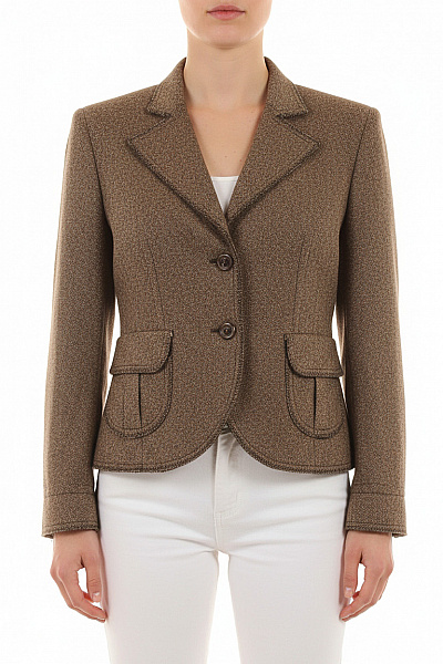 Dámské Sako Vlněné Hnědé Vel. 38