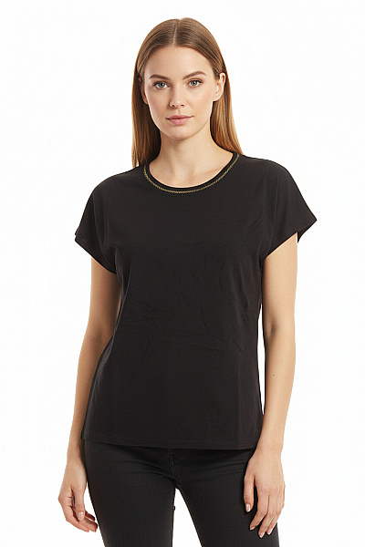 Jednoduché Dámské Tričko Černé Vel. S