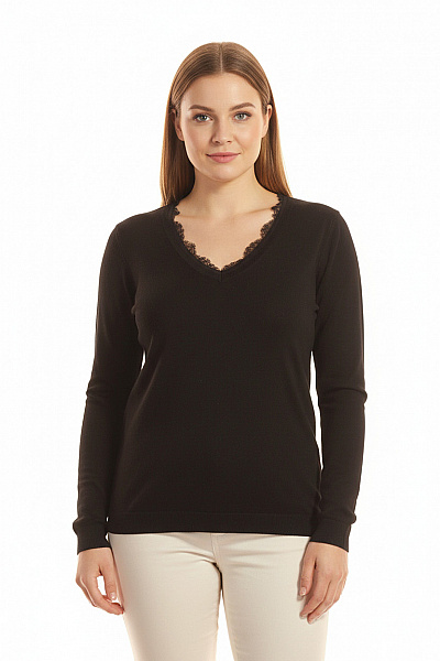 Dámský Svetr Černý NAF Second Hand Vel. XL