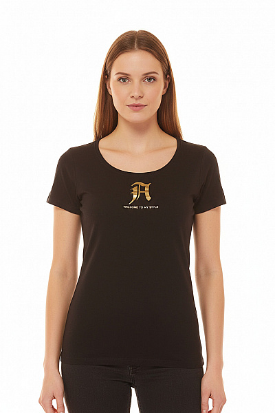 S.OLIVER Dámské Tričko s Potiskem Černé Vel. M