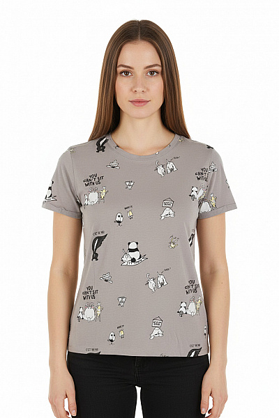 Bershka Dámské Tričko S Potiskem Šedé Vel. L