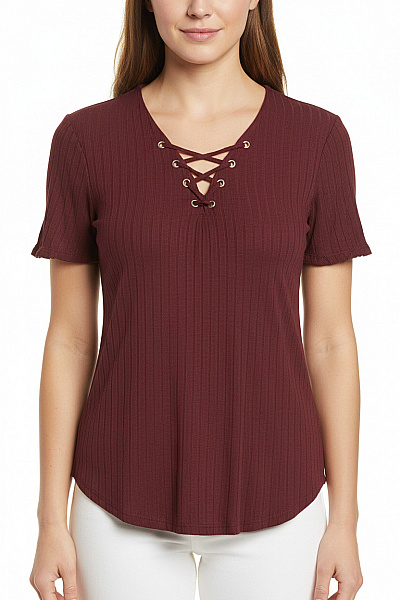 ONLY Dámské Tričko Vínová Vel. M