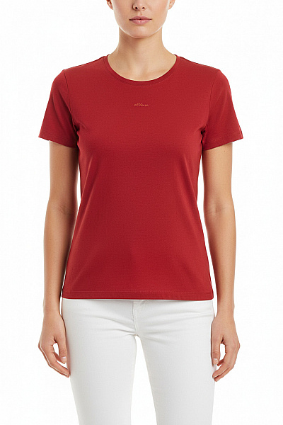 Jednoduché Dámské Tričko Červené S.OLIVER Vel. 44